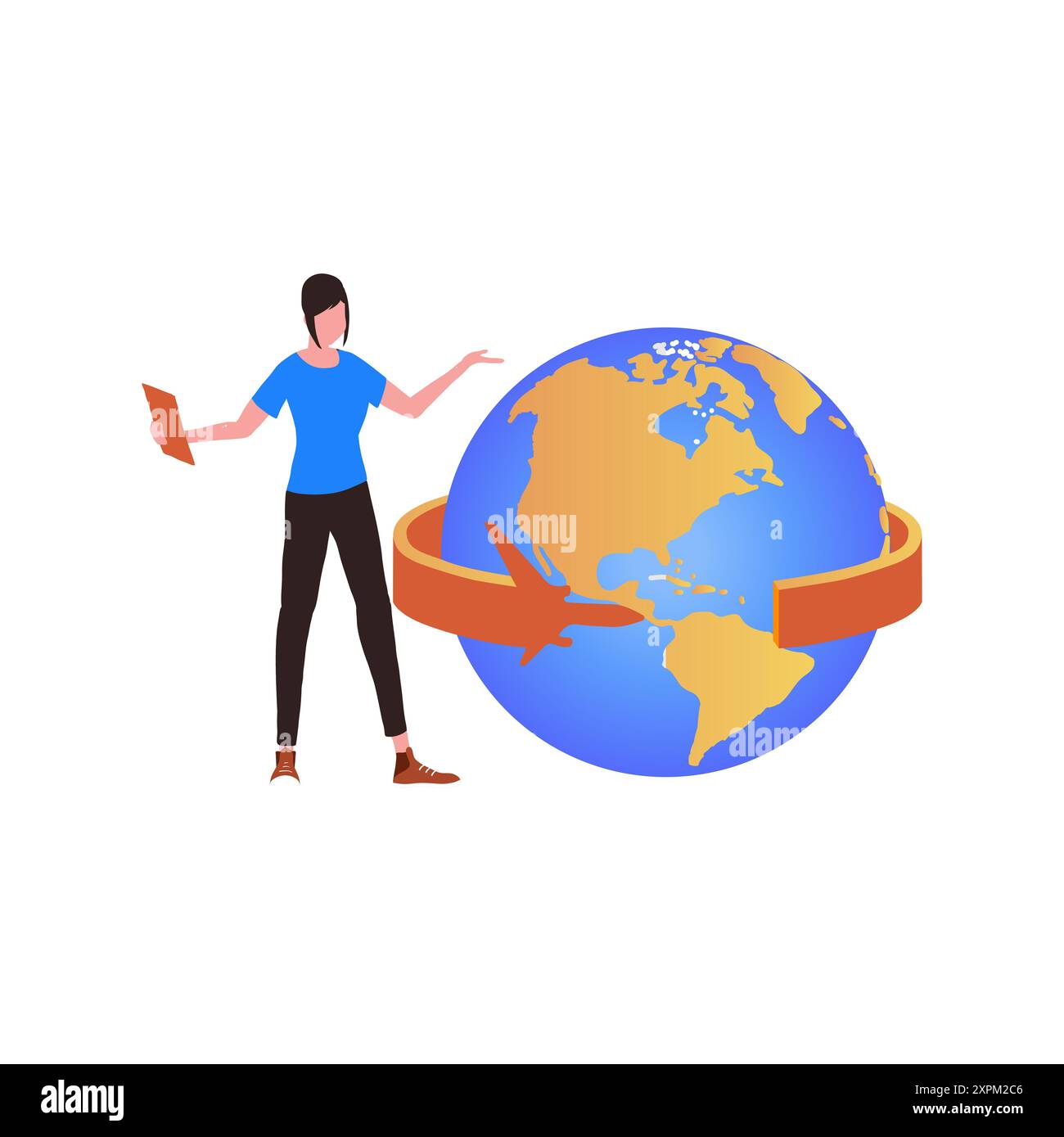 La ragazza ha un'attività globale. Foto Stock