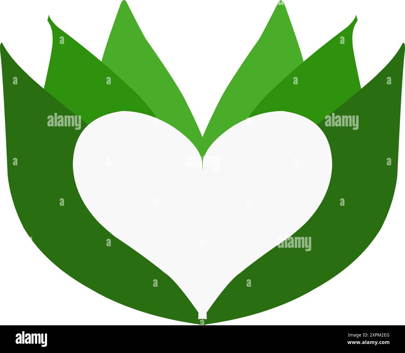 Illustrazione di un design a foglia d'amore. Perfetto per chiamate fotografiche, social media, sfondi e sfondi Illustrazione Vettoriale