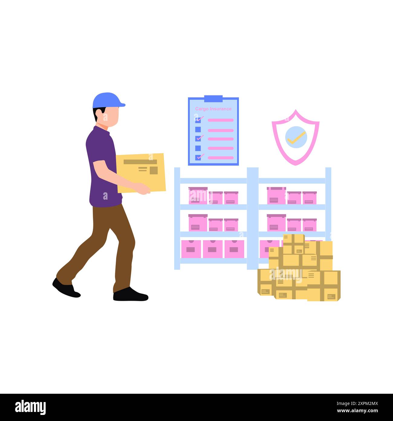 Il ragazzo sta portando il pacchetto. Foto Stock