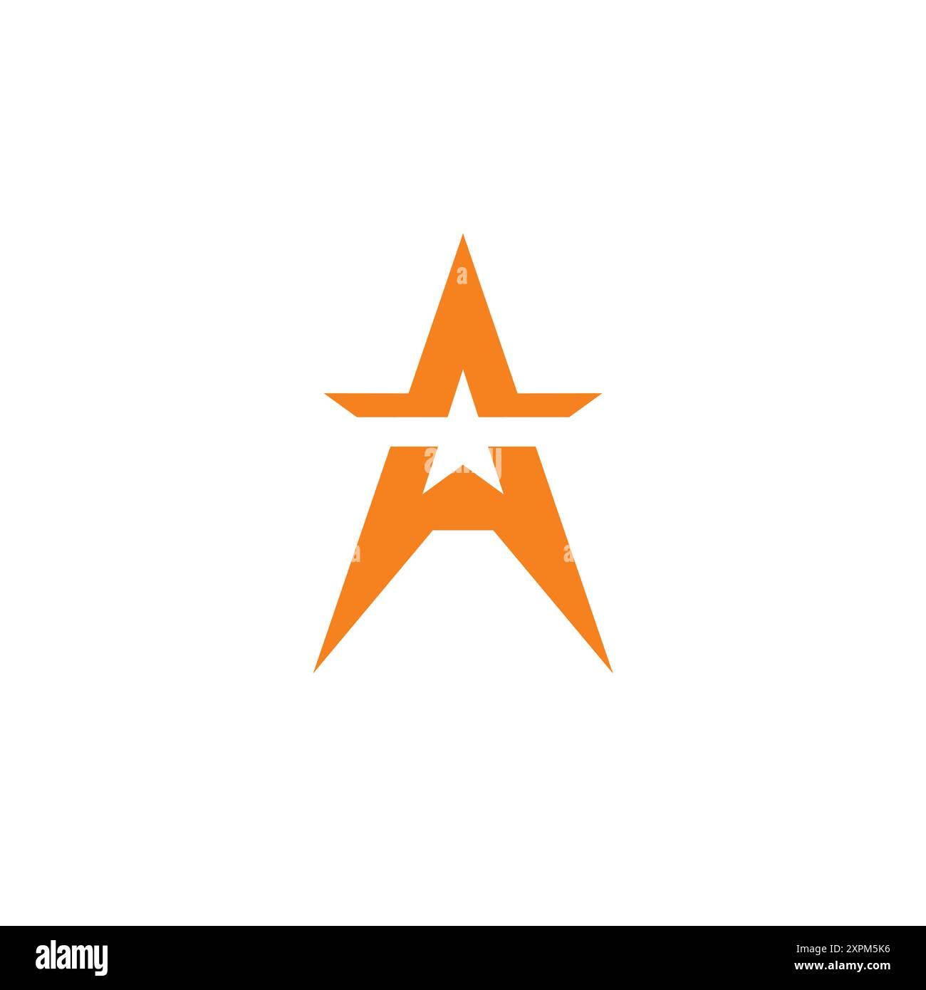 Lettera A vettore del logo Star. Icona a stella Illustrazione Vettoriale