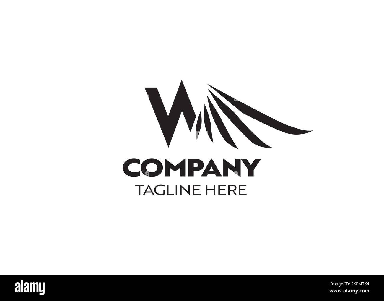 Logo W, logo ali o ali, con lettera W, elegante, di lusso e stile avventuroso, per viaggi di lavoro o di lavoro, volo Illustrazione Vettoriale