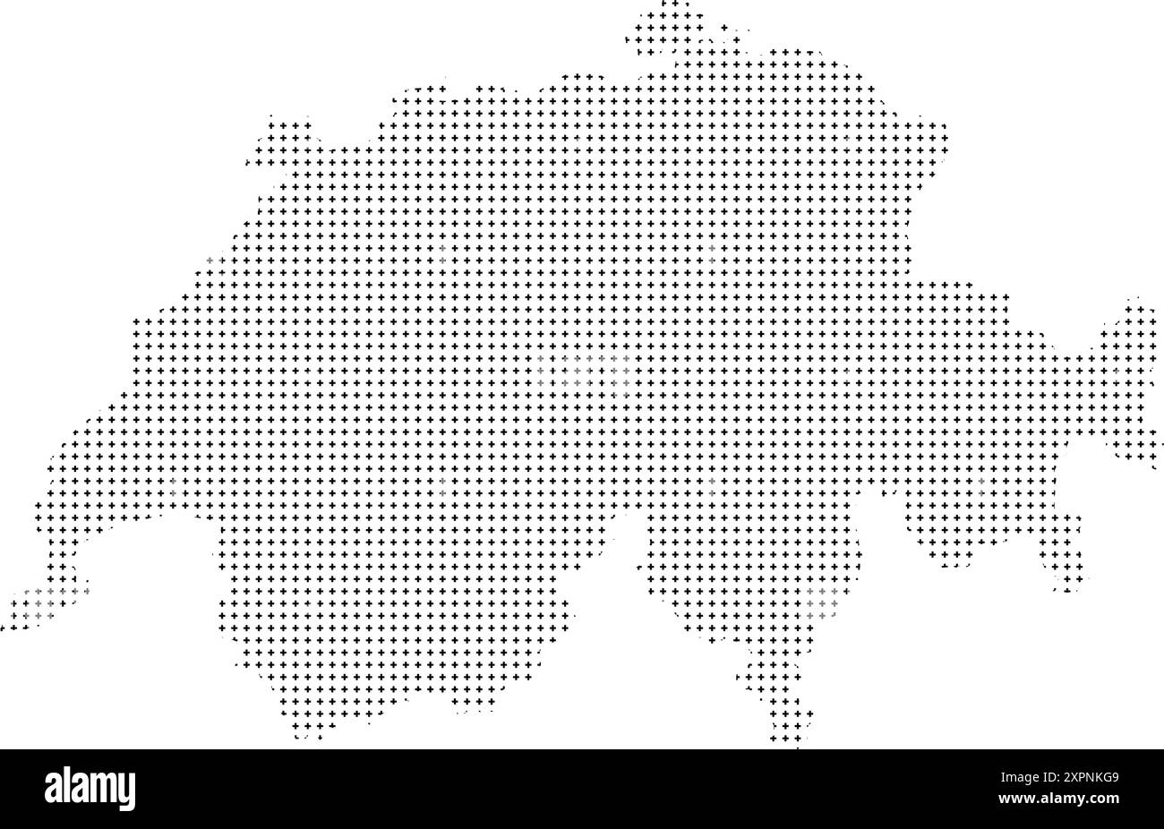 Mappa della svizzera con mappa con illustrazione vettoriale a reticolo incrociato piccolo Illustrazione Vettoriale
