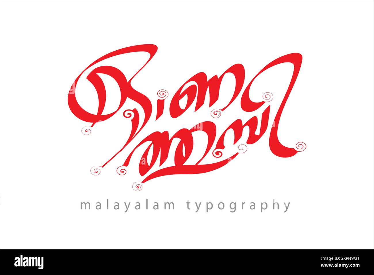 Stile letterario della tipografia malayalam Illustrazione Vettoriale