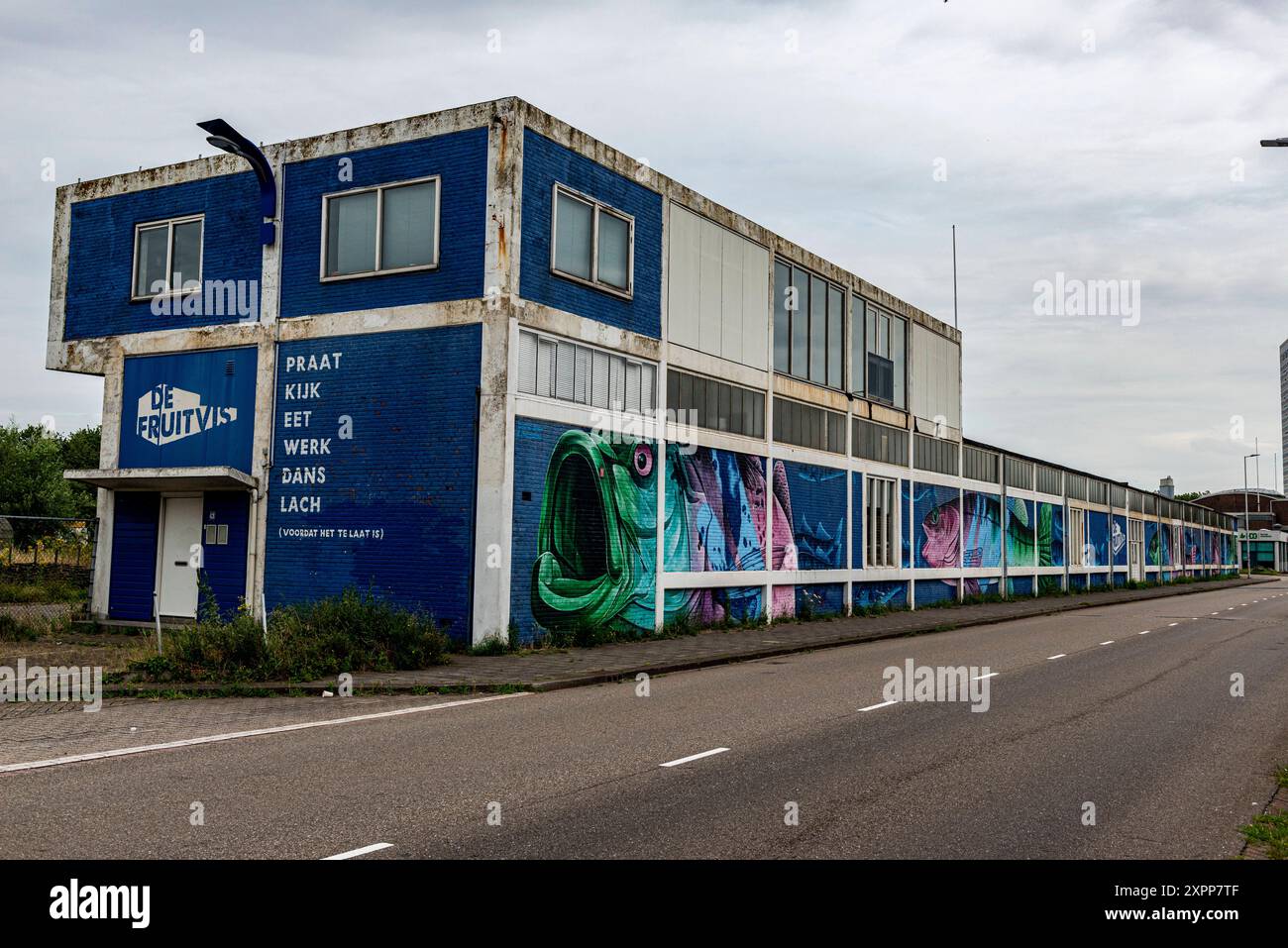 Edificio del porto aziendale vecchio e abbandonato edificio del porto aziendale vecchio e abbandonato a Schiedamseweg, porto di merwe, ex sede dei Fruitvis. Rotterdam, Paesi Bassi. Rotterdam Merwehaven / Schiedamseweg Zuid-Holland Nederland Copyright: XGuidoxKoppesxPhotox Foto Stock