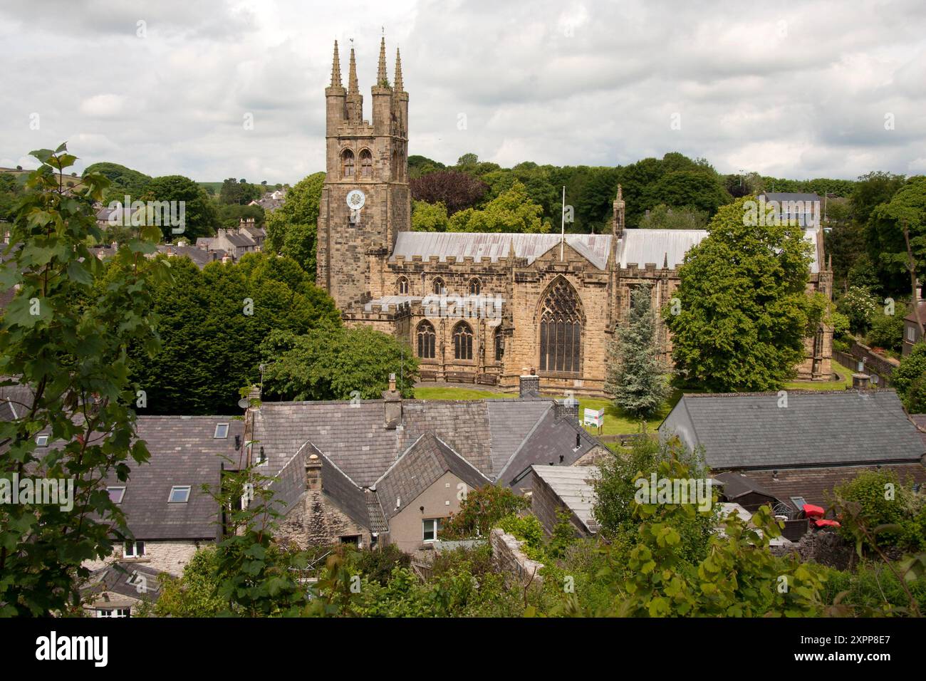 Chiesa di San Giovanni Battista, nota anche come "Cathedral of the Peak", Tideswell, nr Buxton, Peak District, Derbyshire, Inghilterra Foto Stock