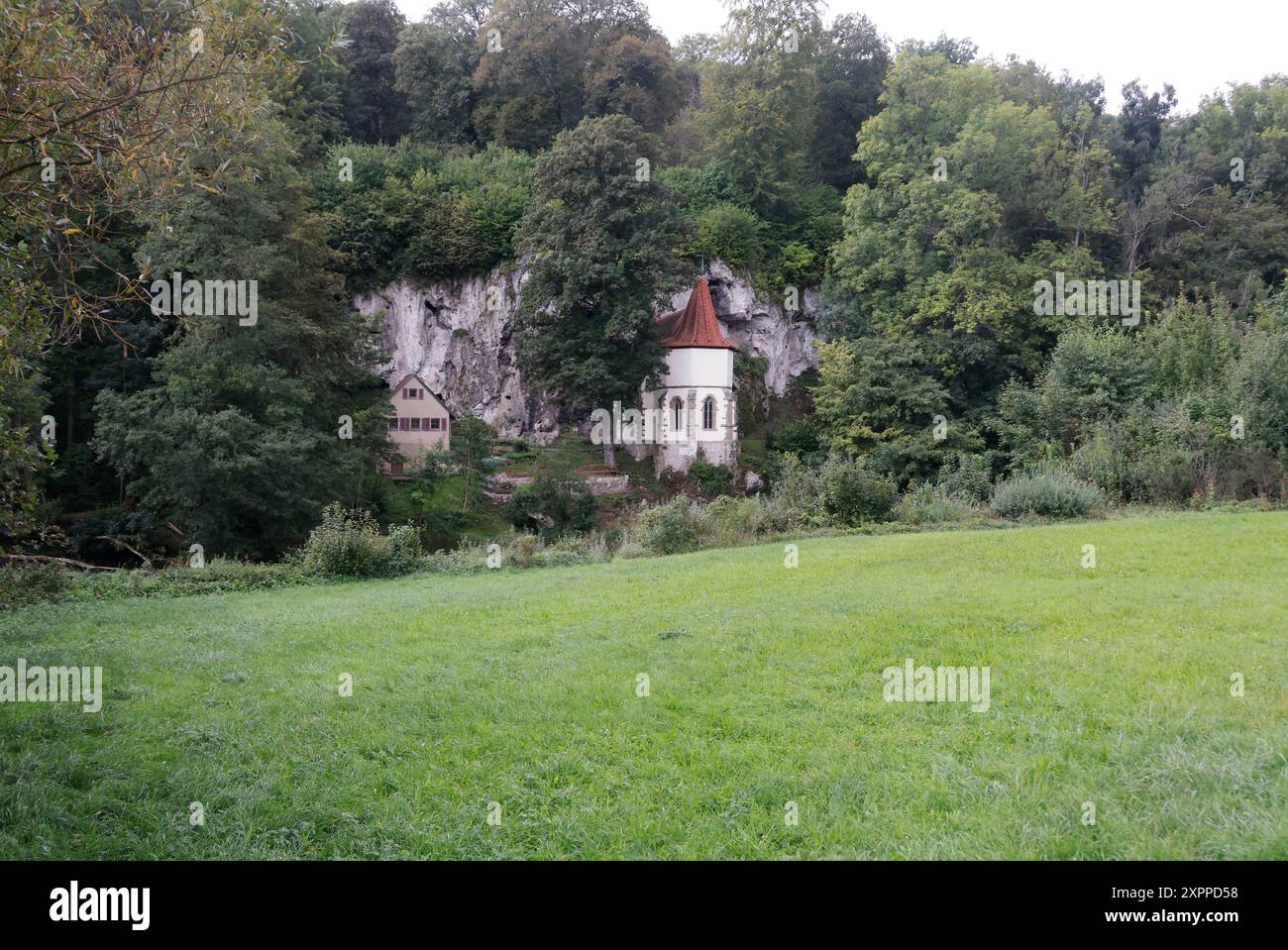 La Chapel St Wendel zum Stein vicino a Dörzbach, Hohenlohe, Baden-Württemberg, Germania. Foto Stock