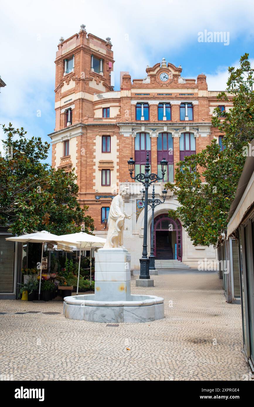 Ufficio postale in Plaza de las Flores Square - Cadice, Andalusia, Spagna Foto Stock