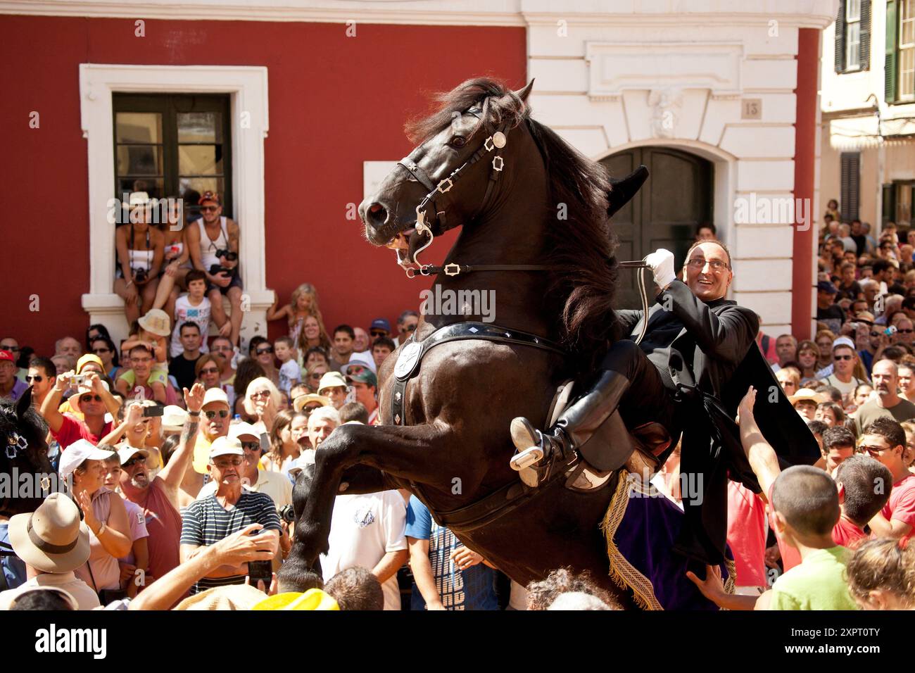 Celebrazioni di feste di Gracia, Mahon Minorca isole Baleari, Spagna Foto Stock