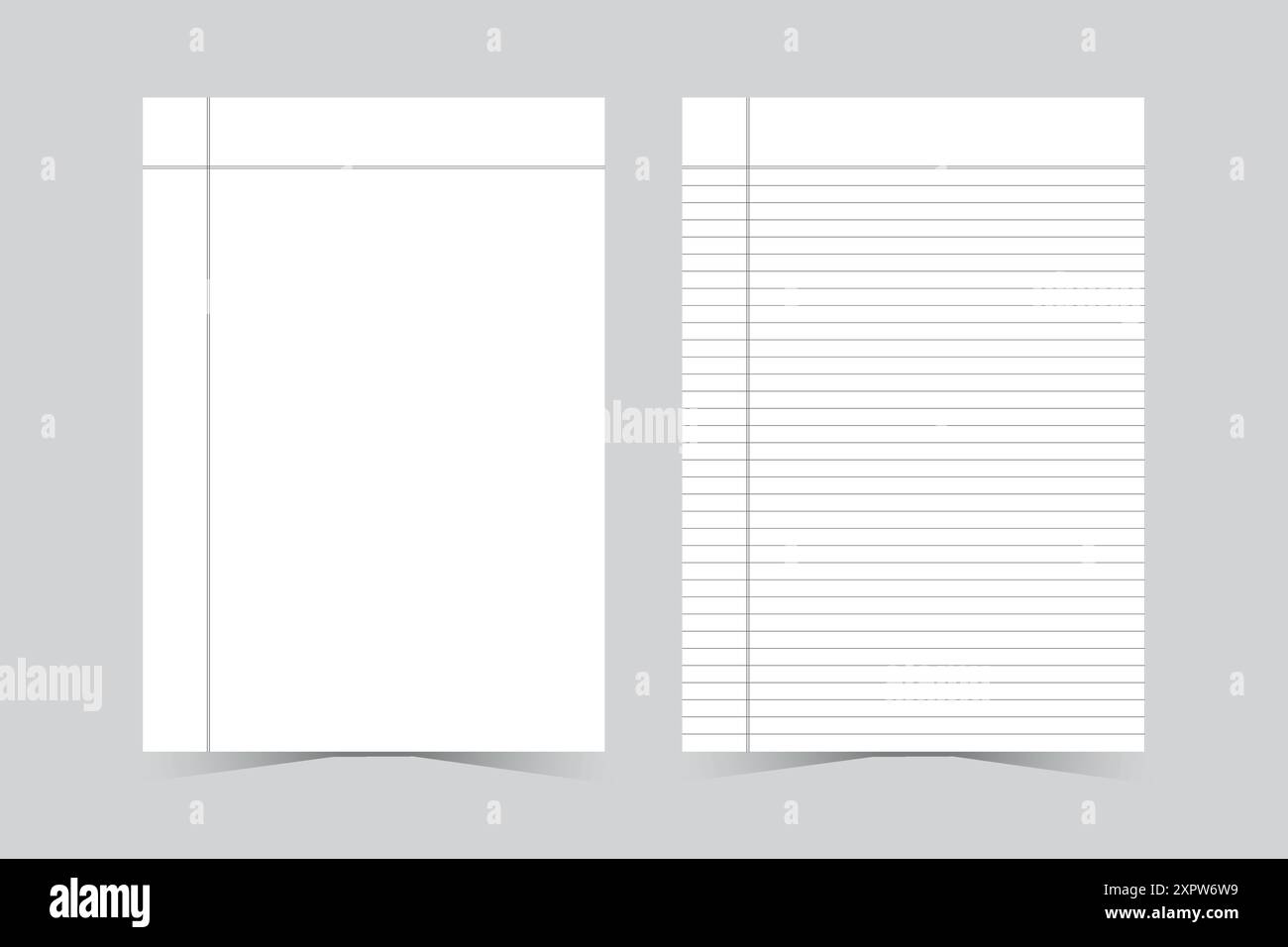 cornice realistica rettangolare per striscioni in carta con effetto ombra. Pezzo di carta bianca con texture realistica Illustrazione Vettoriale
