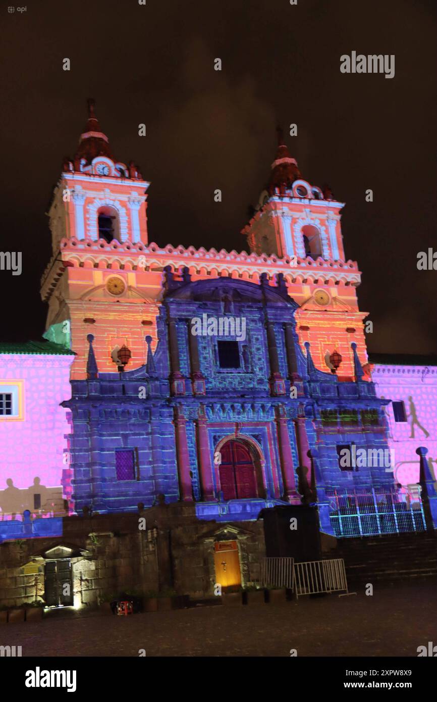 FESTIVAL DI MAPPATURA UIO FESTIVAL GRITO INDEPENDENCIA Quito, 7 agosto 2024 Mapping Festival per l'anniversario del primo grido d'indipendenza nel centro storico API HAMILTON LOPEZ Quito Pichincha Ecuador SOI UIO FESTIVAL MAPPING GRITO INDEPENDENCIA 42dd11bf3f87e7e02e90957f0d20d660b Copyright: XHamiltonxLopezx Foto Stock