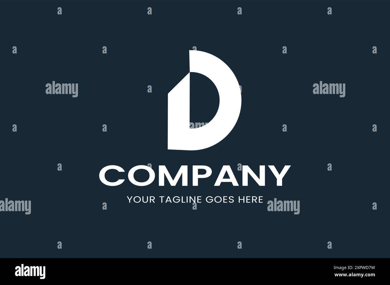 Design moderno e minimalista con logo aziendale con lettera D stilizzata Illustrazione Vettoriale