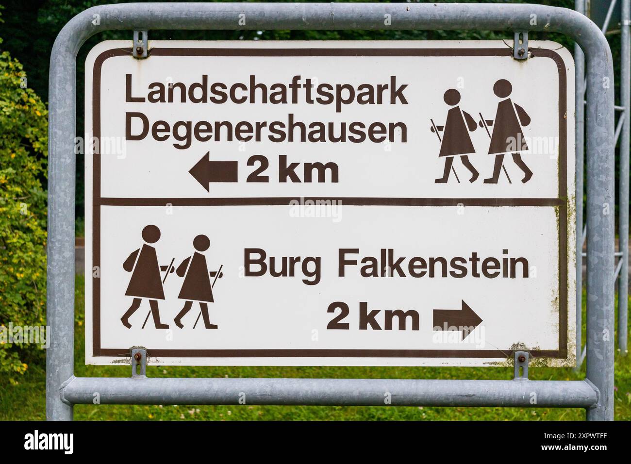 Beschilderung der Wanderwege Gartenhaus Harz Foto Stock