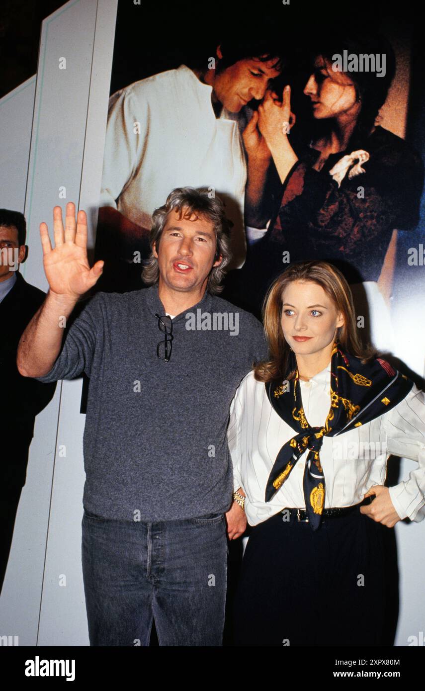 Richard Gere und Jodie Foster, Die beiden stars spielen zusammen im amerikanischen Film: Sommersby, hier beim Kinostart in Deutschland, 1993. Foto Stock