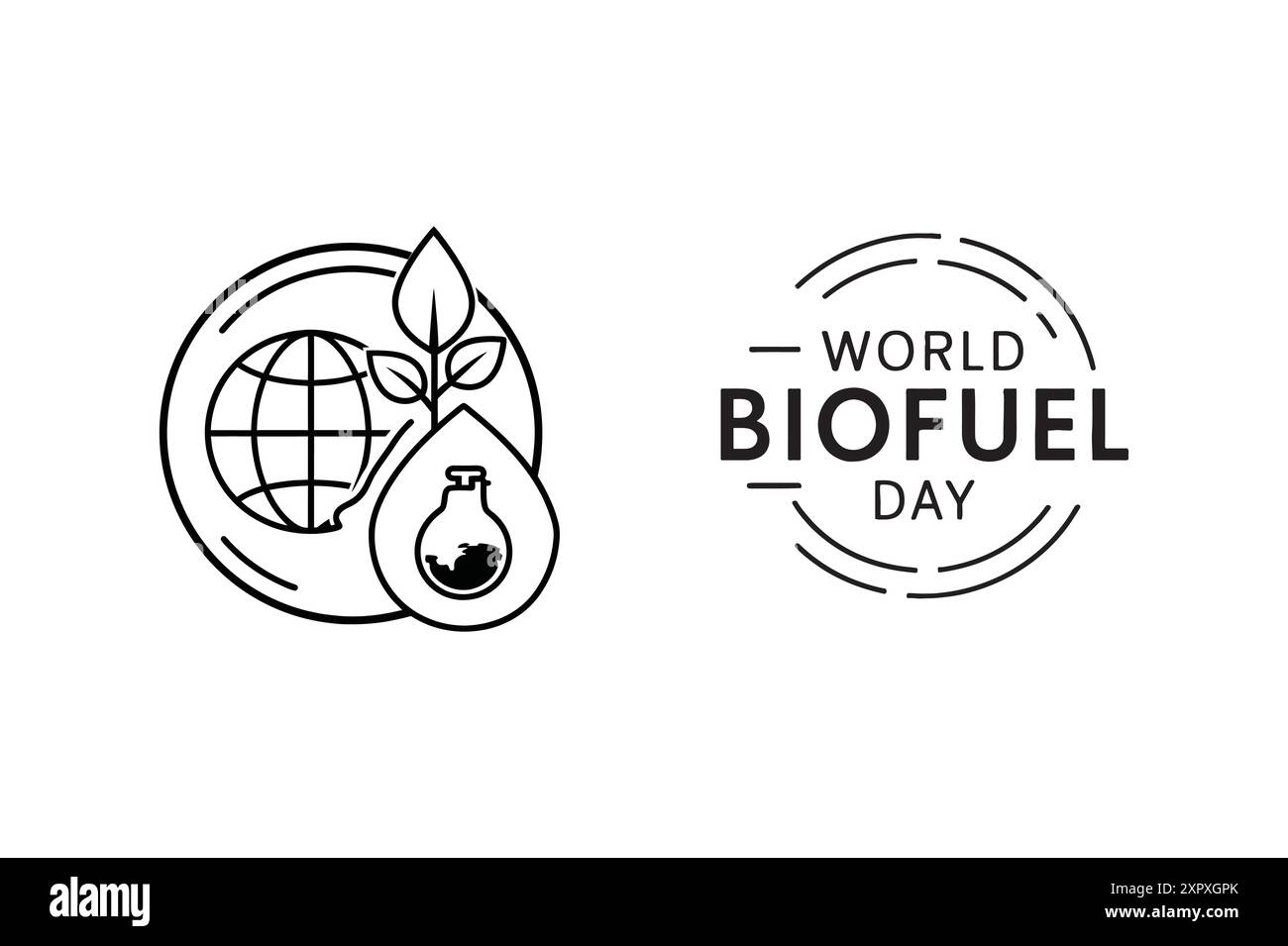 giornata mondiale dei biocarburanti 10 agosto poster vettoriale Illustrazione Vettoriale