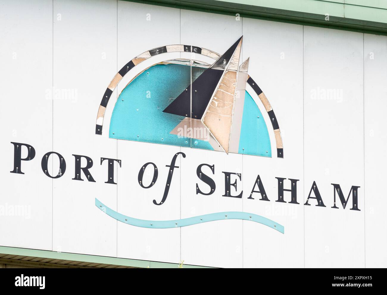 Logo del porto di Seaham Foto Stock