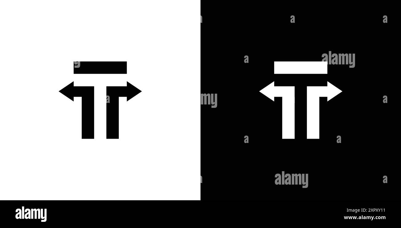 Design semplice e moderno con logo freccia a T. Illustrazione Vettoriale