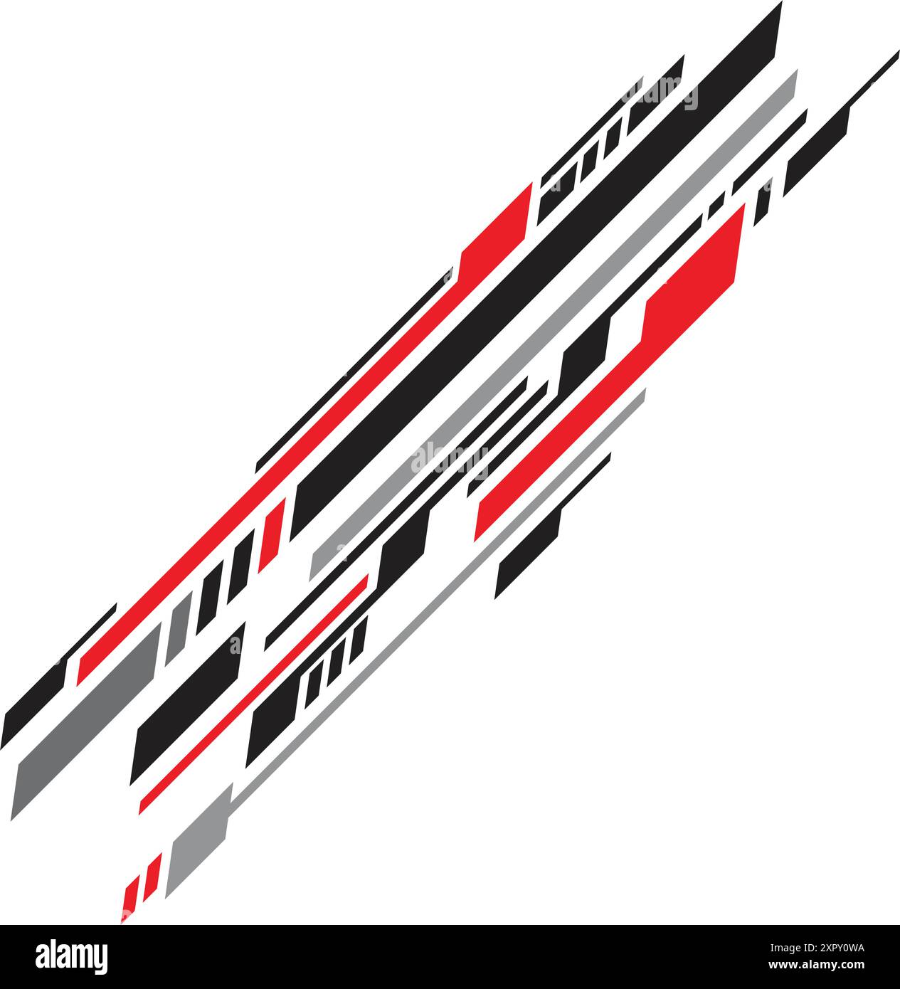 Strisce sportive, adesivi per auto di colore nero. Decalcomanie da corsa Illustrazione Vettoriale