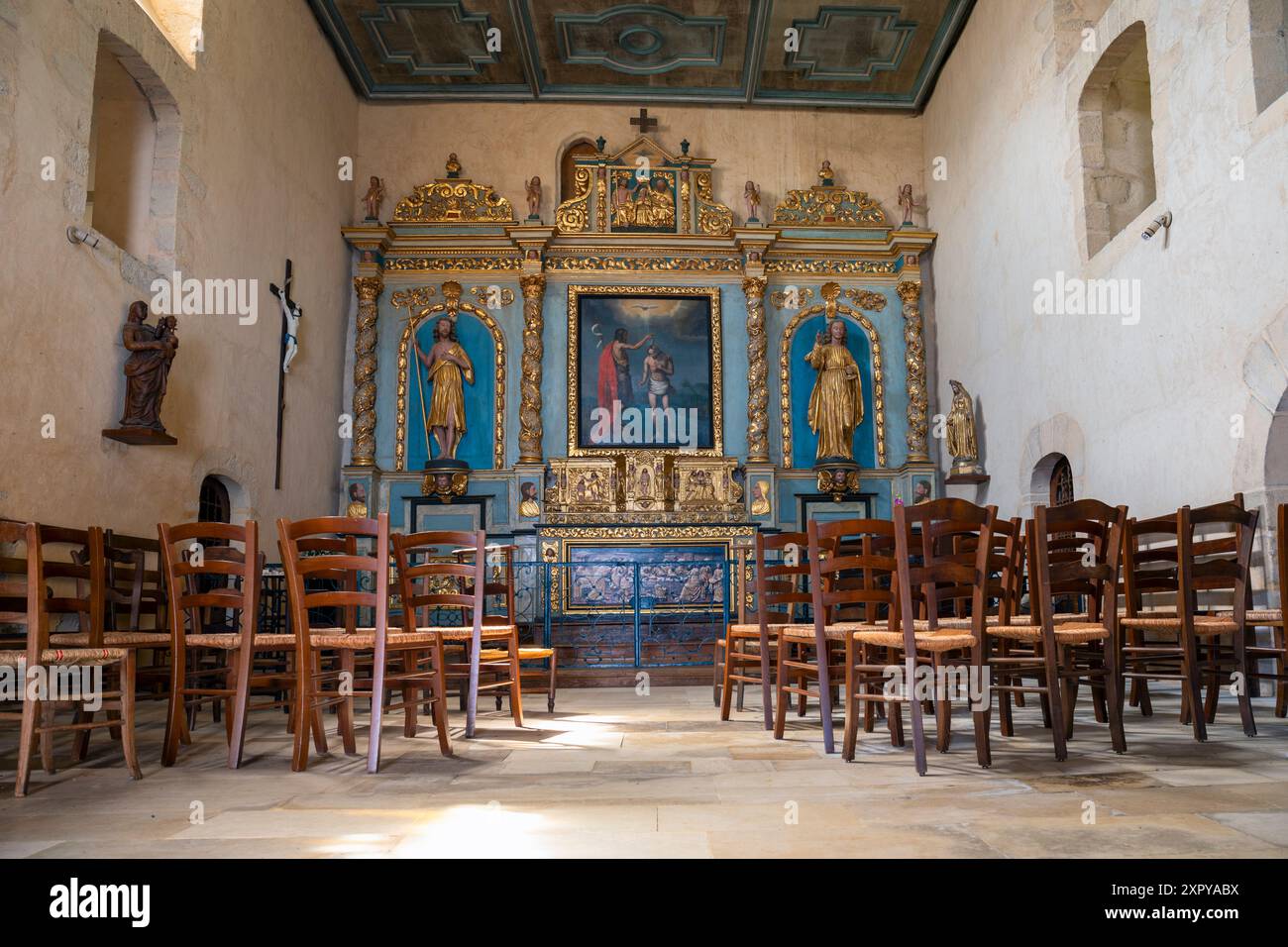 Francia, regione Nouvelle-Aquitania, Donzenac, interno della Cappella dei Penitenti (Chapelle des Pénitents) Foto Stock