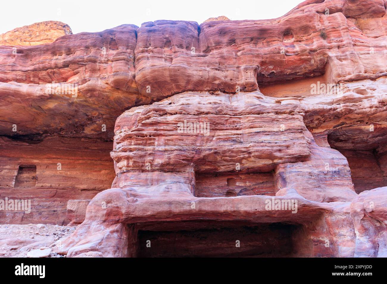 Rovine dell'antica città nabatea di Petra, nel deserto di Wadi Musa in Giordania Foto Stock