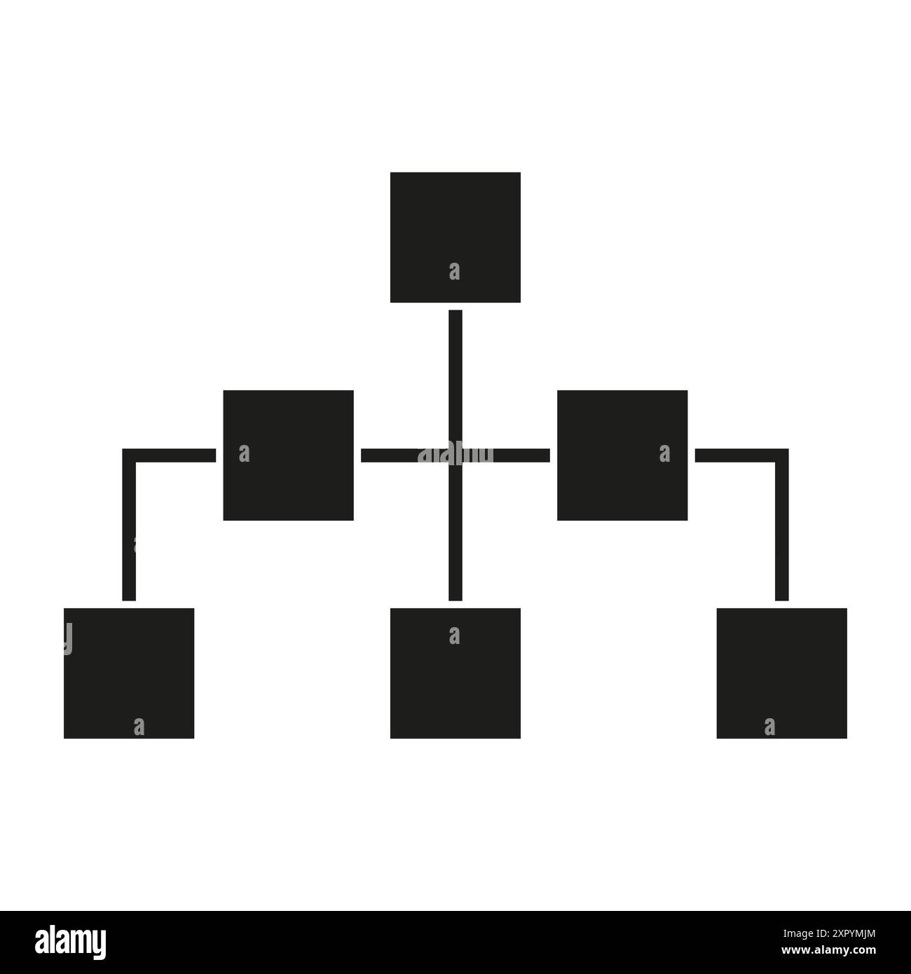 Icona diagramma di flusso. Struttura organizzativa. Illustrazione del grafico della gerarchia. Grafica vettoriale. Illustrazione Vettoriale