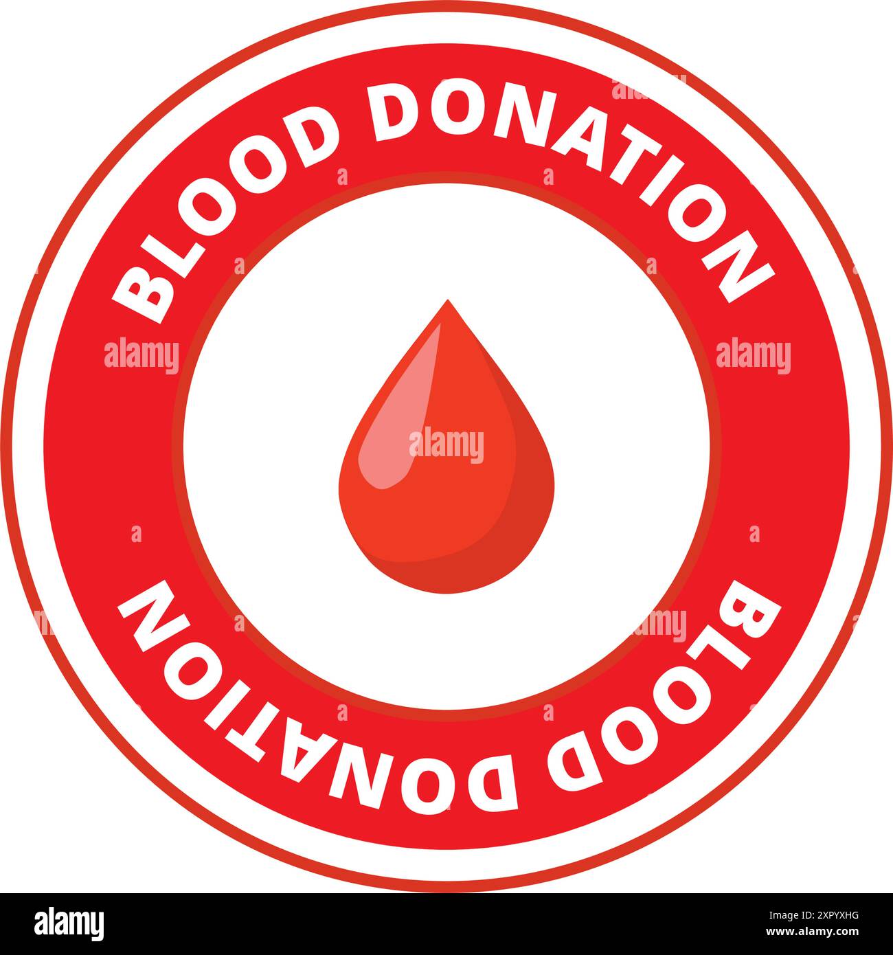 Un timbro per la donazione di sangue su sfondo bianco Illustrazione Vettoriale