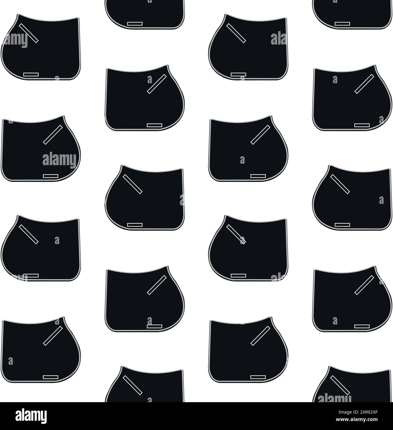 Motivo vettoriale senza cuciture con sottosella a cavallo piatto e profilo isolato su sfondo bianco Illustrazione Vettoriale