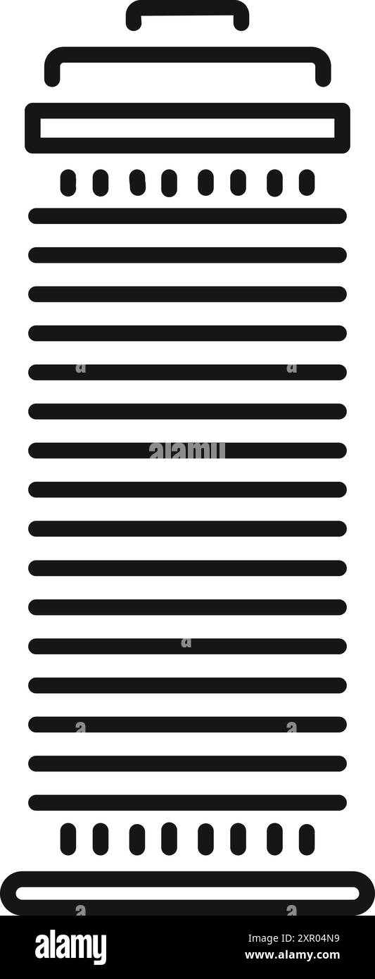 Alta e moderna torre cittadina che si innalza in alto, simboleggia la crescita urbana e la realizzazione architettonica Illustrazione Vettoriale