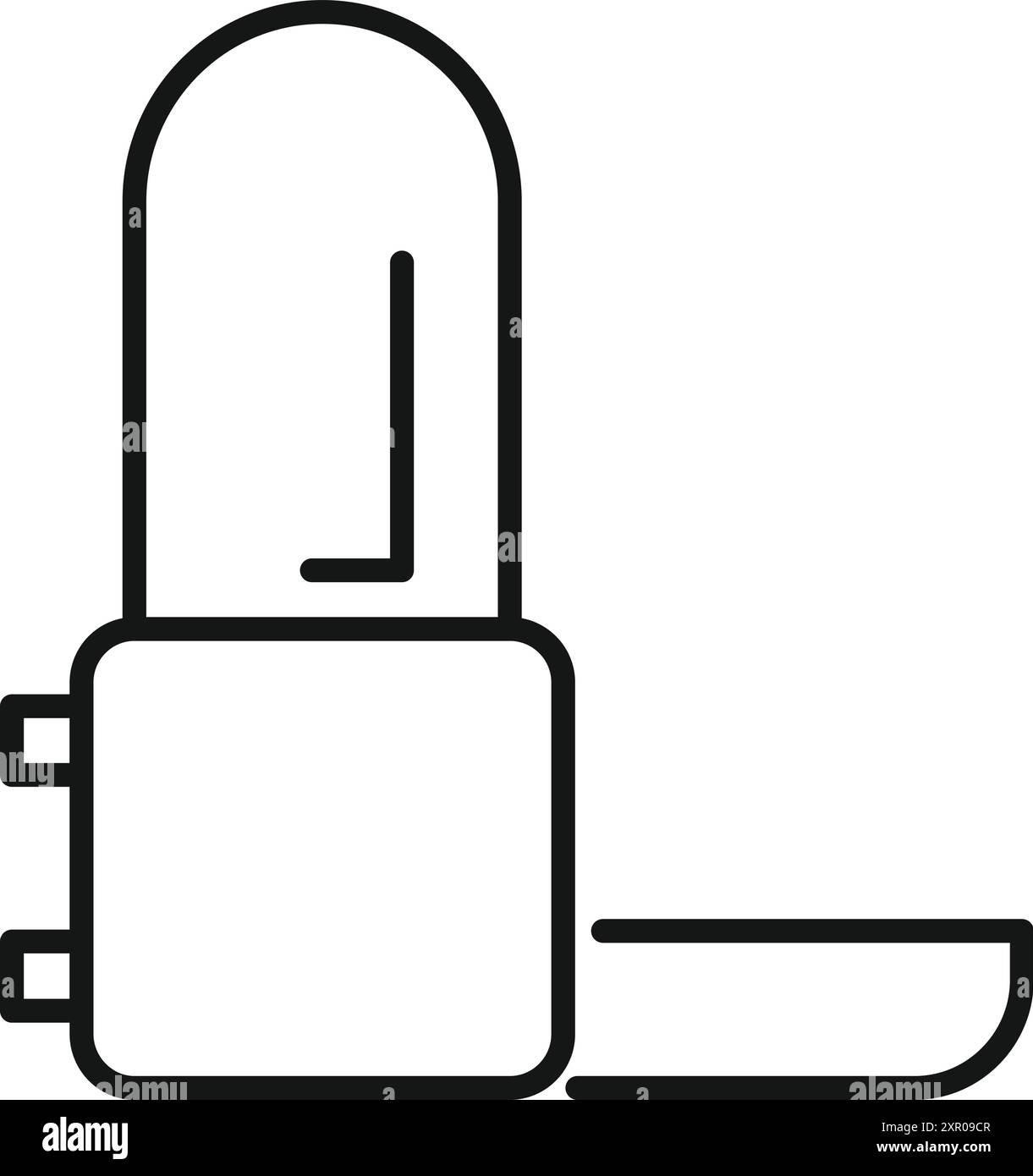 Disegno della linea di un fusibile elettronico che protegge un circuito elettrico da sovracorrente Illustrazione Vettoriale