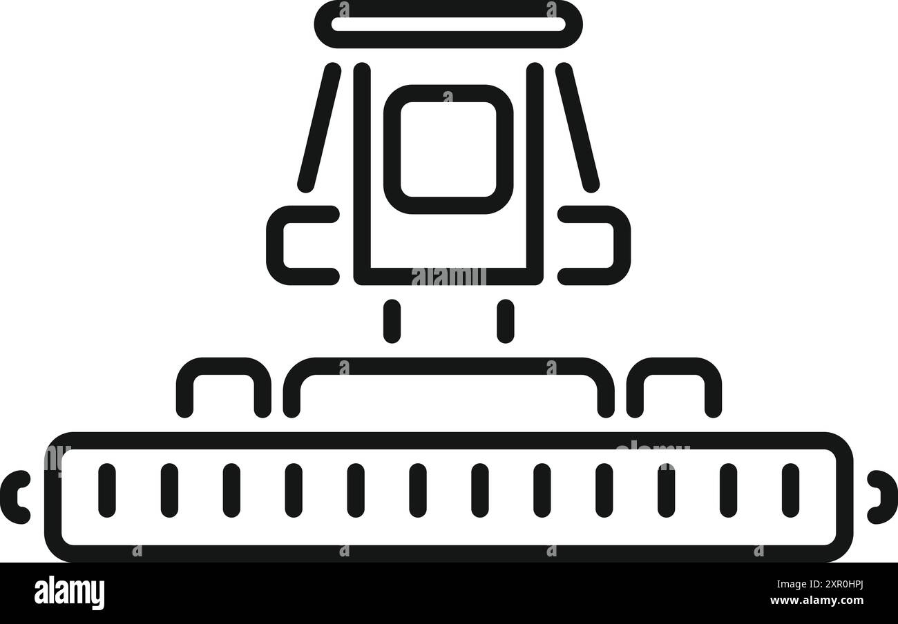 Macchine agricole automatizzate per la semina di prodotti sul campo, migliorando l'efficienza e la produttività in agricoltura Illustrazione Vettoriale
