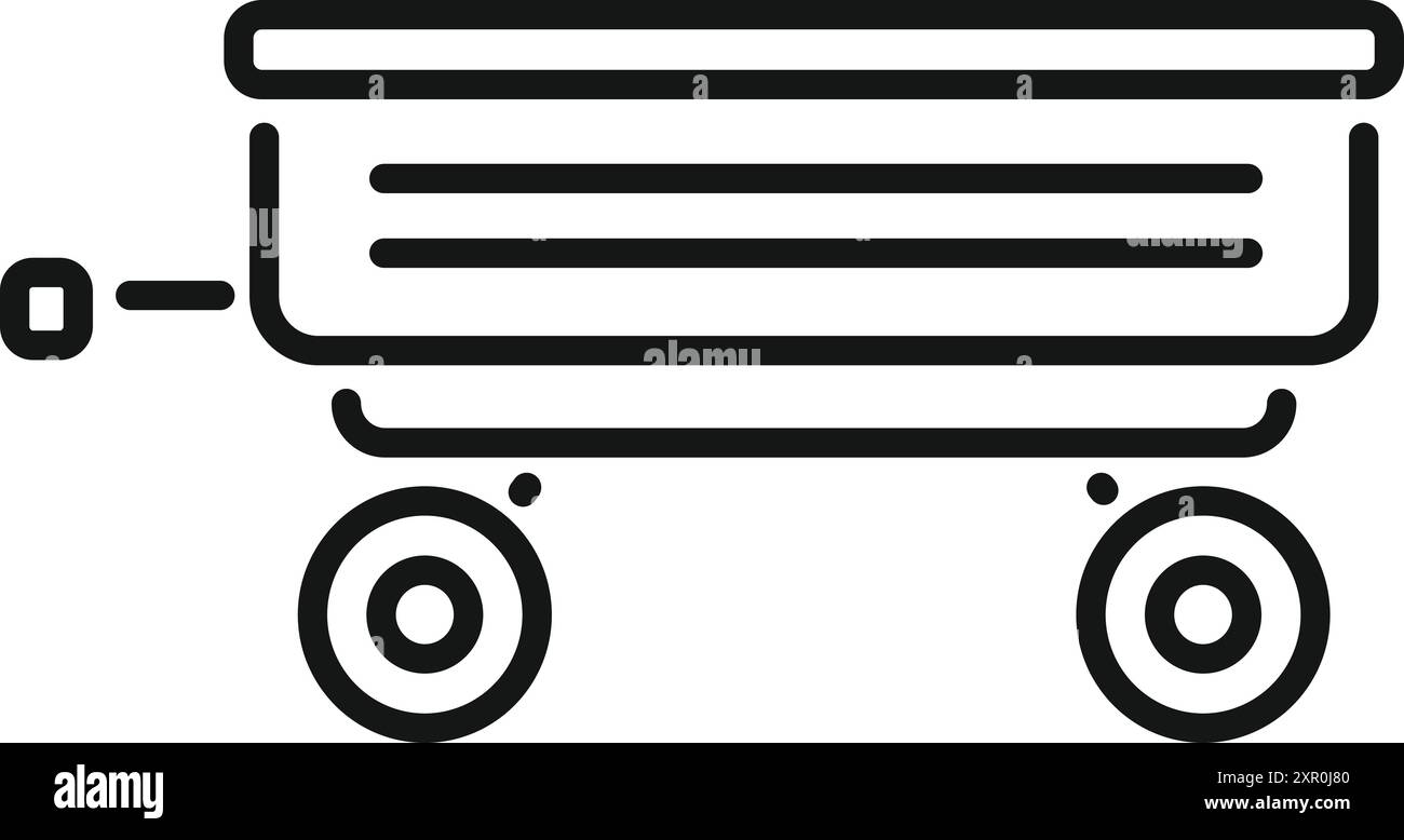 Icona minimalista di un carro vuoto in attesa di un carico, ideale per progetti visivi di agricoltura e agricoltura Illustrazione Vettoriale Icona minimalista di un carro vuoto in attesa di un carico, ideale per progetti visivi di agricoltura e agricoltura Illustrazione Vettoriale