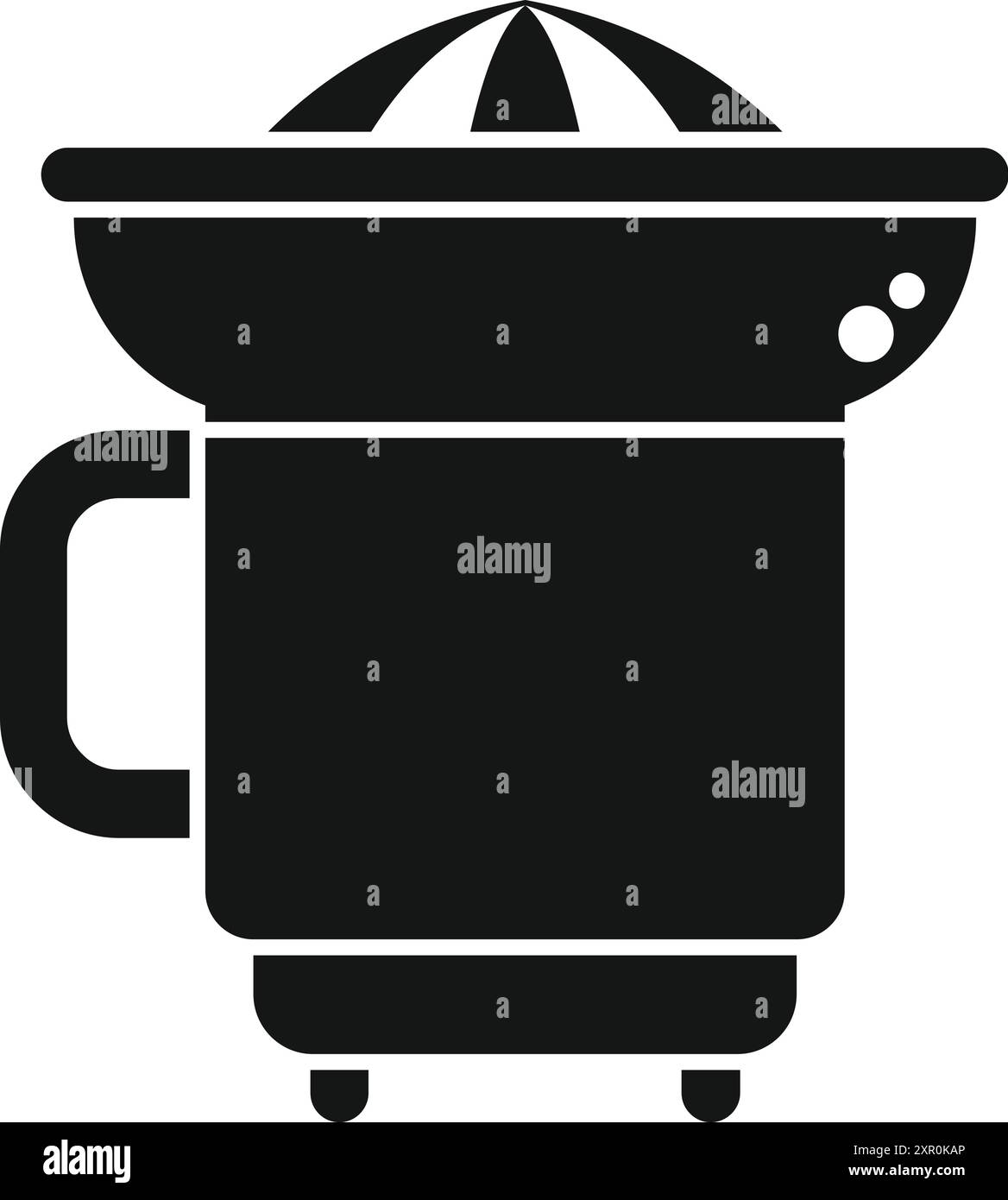 Silhouette nera di uno spremiagrumi elettrico che estrae il succo Illustrazione Vettoriale