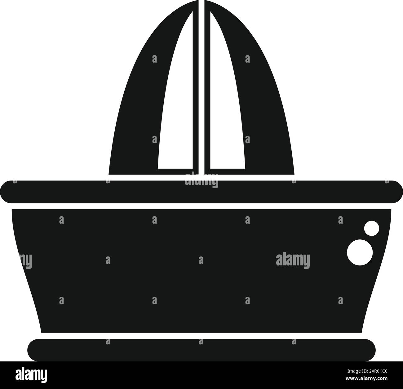 Semplice icona di uno spremiagrumi manuale che estrae il succo fresco Illustrazione Vettoriale