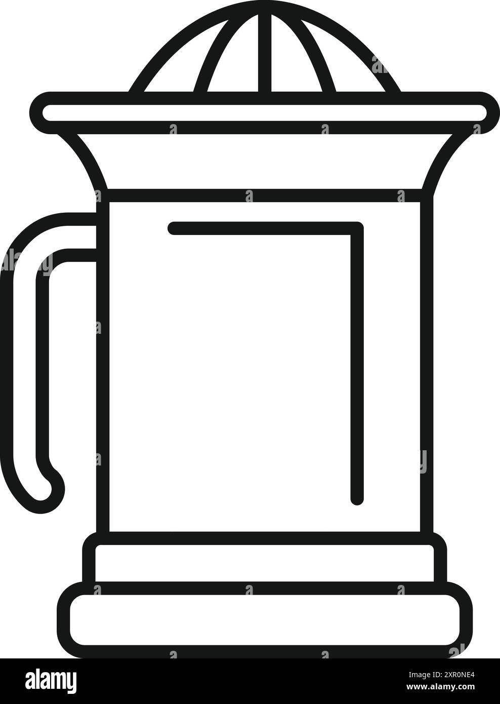 Semplice disegno della linea di una centrifuga manuale per spremiagrumi per preparare succhi freschi Illustrazione Vettoriale