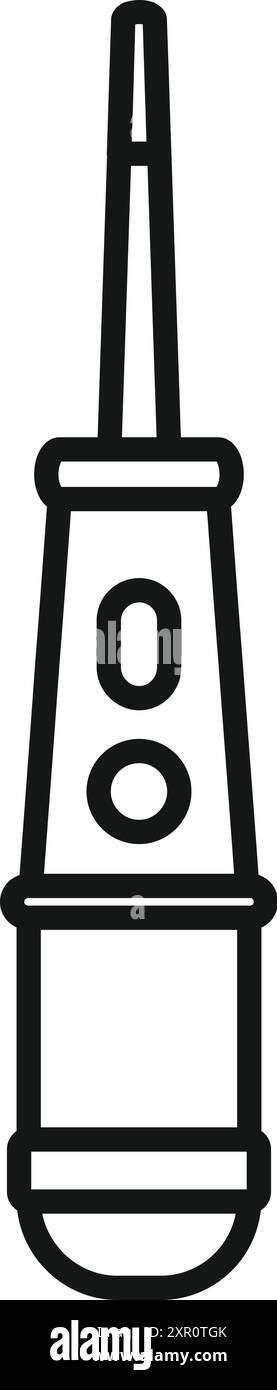 Irrigatore elettrico orale con bocchetta lunga e sottile per una pulizia mirata tra i denti Illustrazione Vettoriale