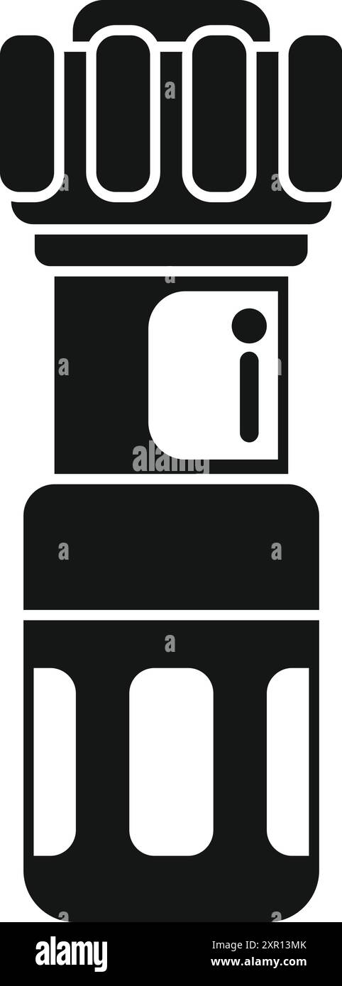 Icona di glifo nero di un diffusore repellente per zanzare elettrico, un dispositivo per tenere lontani gli insetti Illustrazione Vettoriale