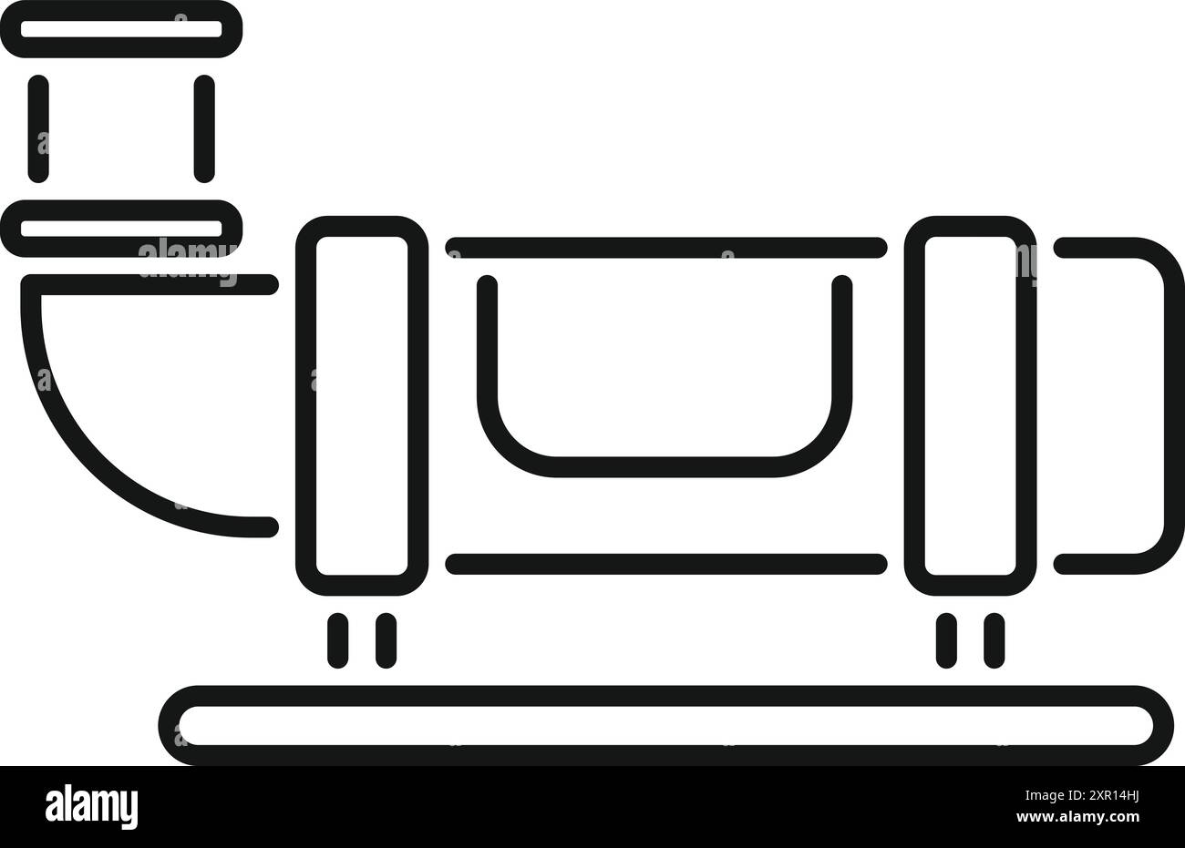 Treno a levitazione magnetica in movimento su rotaia utilizzando la tecnologia del campo elettromagnetico Illustrazione Vettoriale