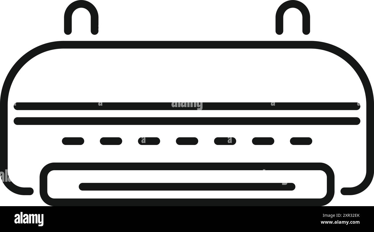 Icona a forma di linea semplice che rappresenta un condizionatore che soffia aria fredda Illustrazione Vettoriale Icona a forma di linea semplice che rappresenta un condizionatore che soffia aria fredda Illustrazione Vettoriale
