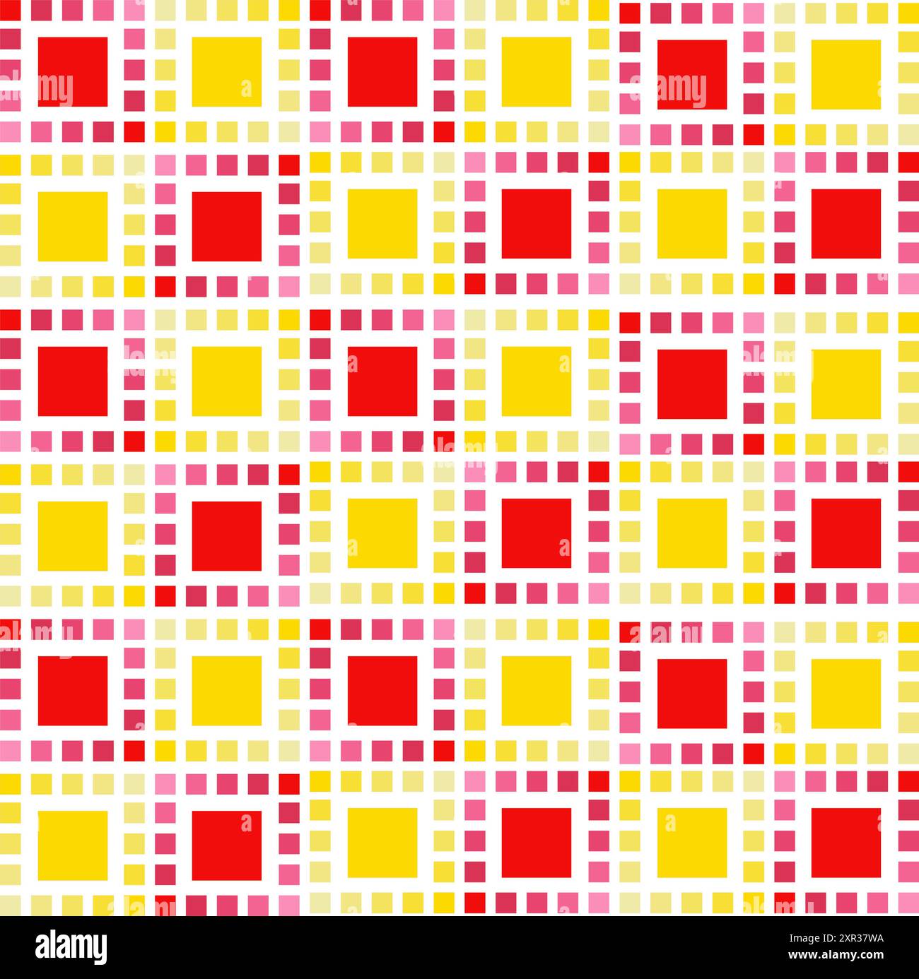 Sfondo, sfondo con un motivo con quadrati continui nei colori rosso e giallo, quadrato, grafica vettoriale, EPS, germania Illustrazione Vettoriale