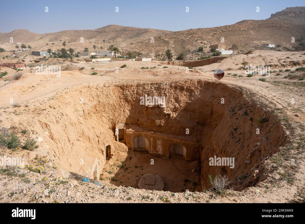 Matmata - una piccola città berbera nel sud della Tunisia Foto Stock