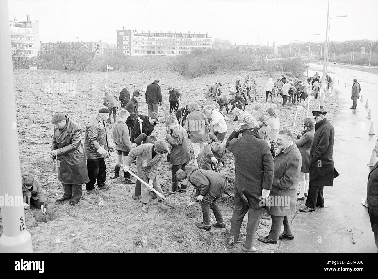 Piantare un albero, Velsen, Trees, 03-04-1968, Whizgle Dutch News: Immagini storiche su misura per il futuro. Esplora il passato dei Paesi Bassi con prospettive moderne attraverso le immagini delle agenzie olandesi. Colmare gli eventi di ieri con gli approfondimenti di domani. Intraprendi un viaggio senza tempo con storie che plasmano il nostro futuro. Foto Stock