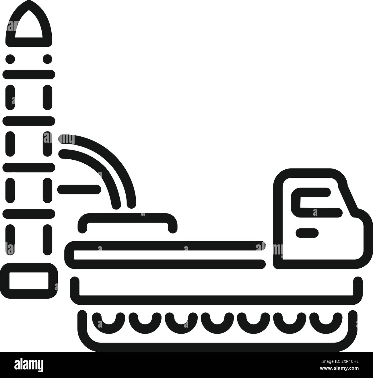 Piattaforma di lancio mobile che trasporta un razzo, pronta per un programma di esplorazione spaziale Illustrazione Vettoriale