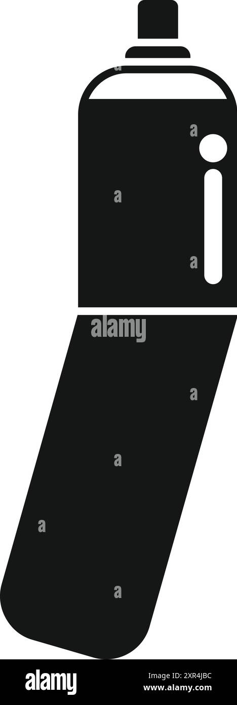 Semplice icona in bianco e nero di una vernice spray giacente su un lato, suggerendo il suo uso nella Street art Illustrazione Vettoriale