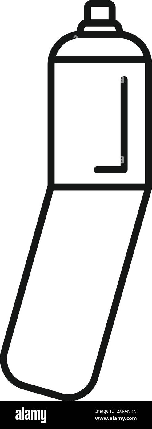 Semplice icona line art di una tanica di vernice spray sdraiata, pronta a creare Street art Illustrazione Vettoriale