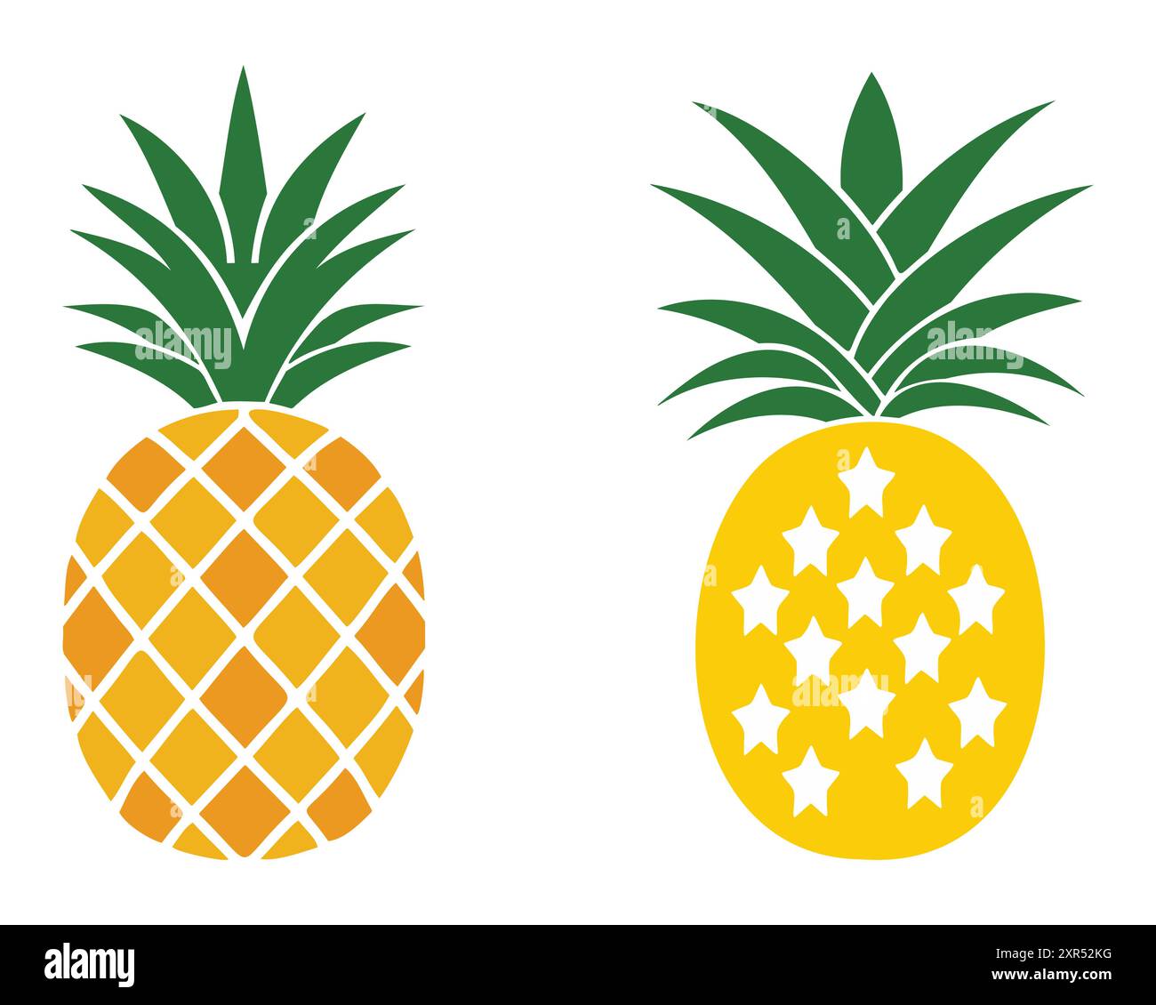 Icona ananas con foglia. Simbolo del cibo, illustrazione del vettore della frutta tropicale Illustrazione Vettoriale