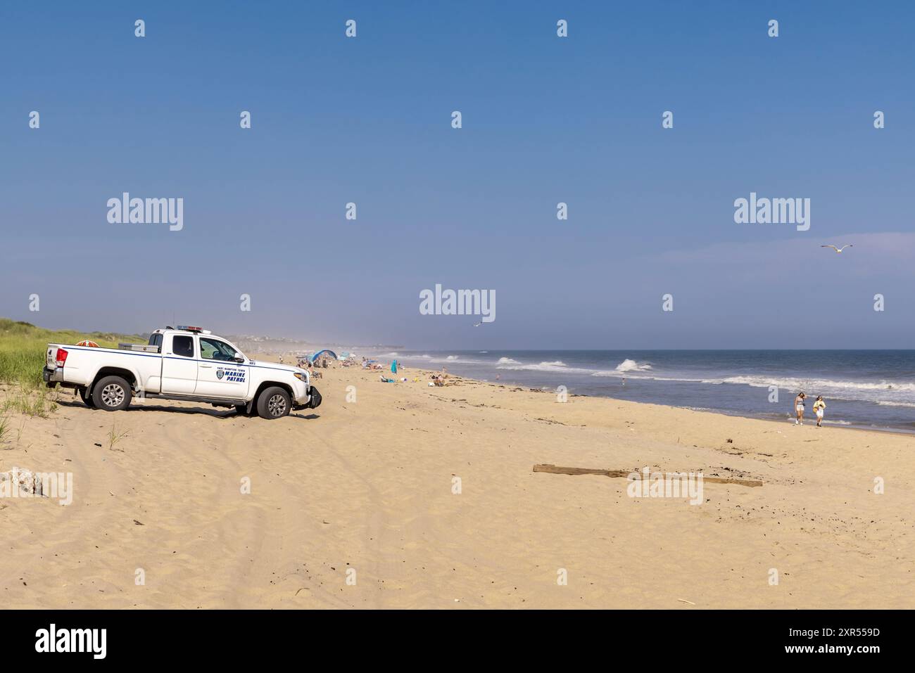 Un pick-up della Marine Patrol White Toyota di pattuglia Foto Stock