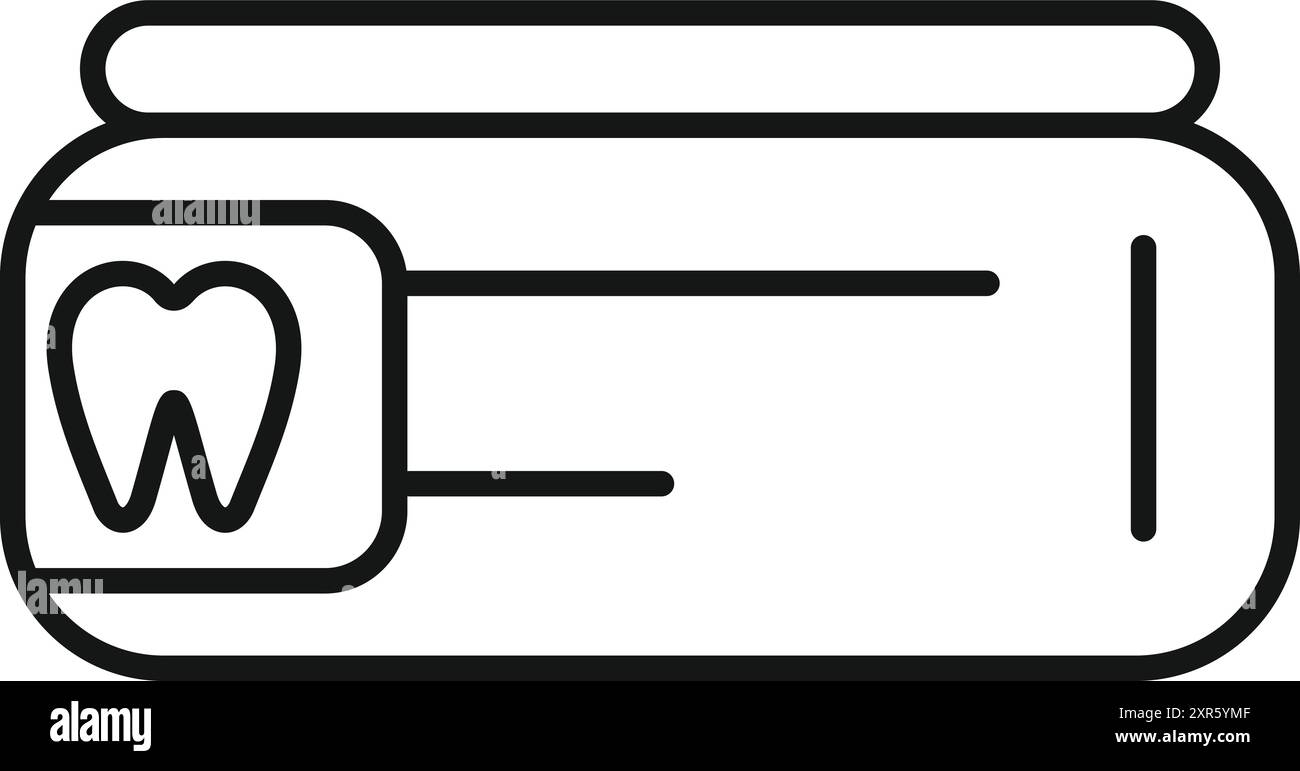 Scatola per filo interdentale contenente filo interdentale bianco per mantenere una buona igiene orale Illustrazione Vettoriale
