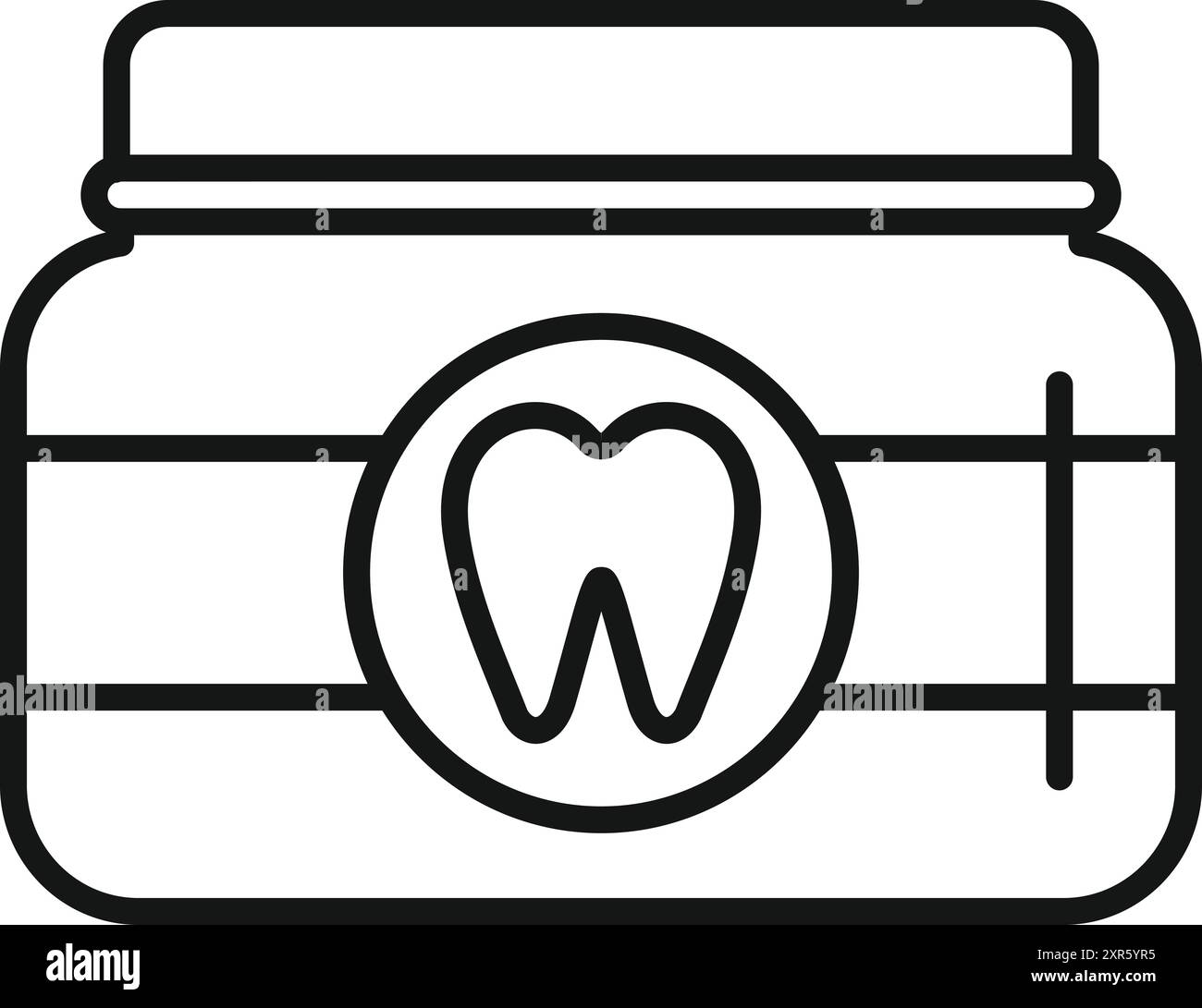 Filo interdentale all'interno del contenitore che mostra buone abitudini di igiene orale Illustrazione Vettoriale