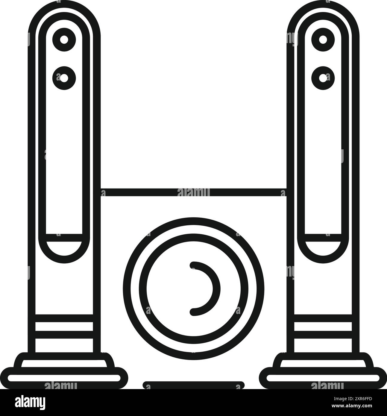 Centro fitness Street workout con barre parallele e ruota ab per allenarsi Illustrazione Vettoriale