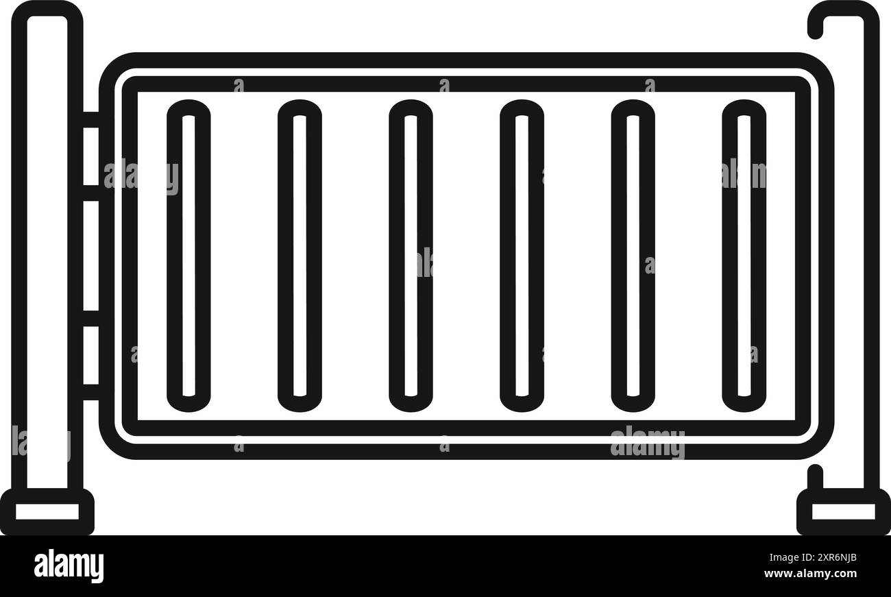 Barriera automatica che regola il traffico e limita l'accesso alla proprietà privata Illustrazione Vettoriale