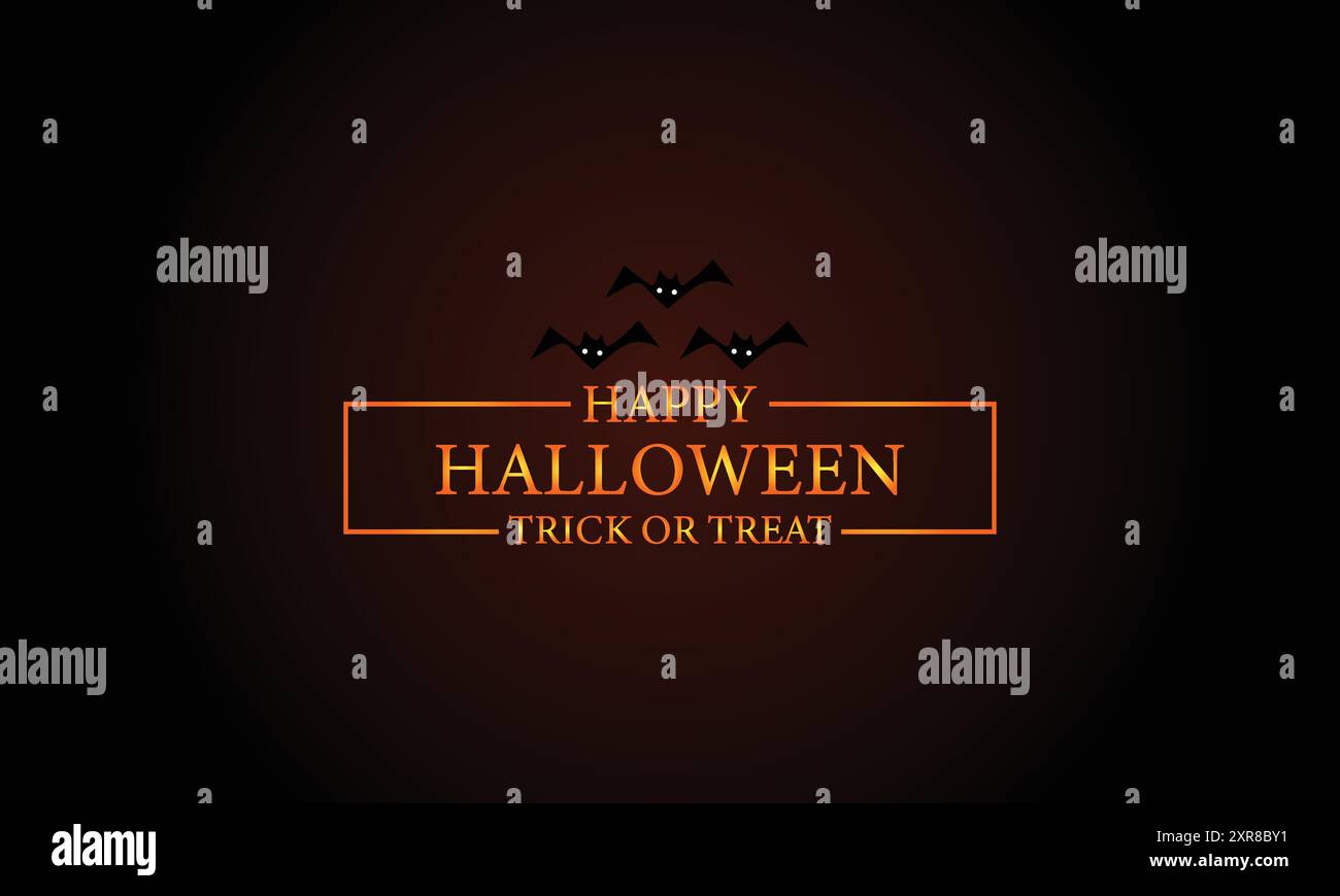 Buon Halloween Text Design per una vacanza divertente Illustrazione Vettoriale